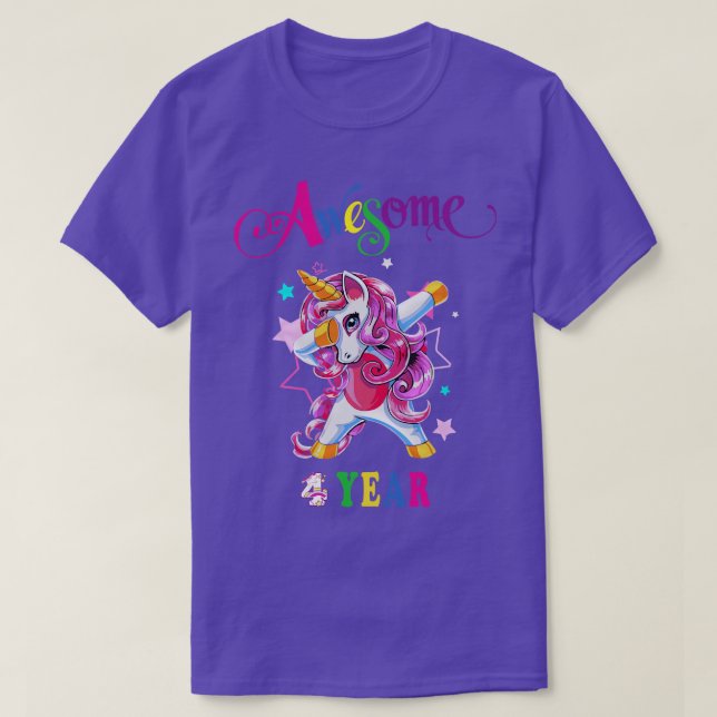 4e födelsedagen Unicorn T Shirt (Design framsida)