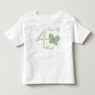 4e födelsedagenfjäril t-shirt