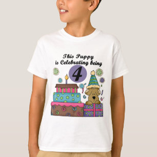 4e födelsedagenvalpT-tröja och gåvor T Shirt