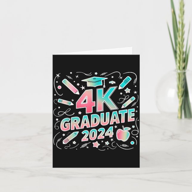 4k examen 2024 rolig 4k förskoleexamen  kort (Framsida)