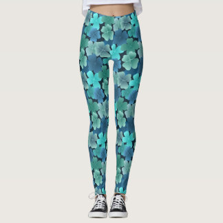4löv i blått leggings