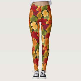 4löv i färg hösten leggings