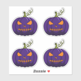 4PC Pumpkin Stickers - Halloween Jack-o'-Lantern Klistermärken