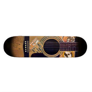4ten: Bmore gitarr (råna vit), Mini Skateboard Bräda 18,7 Cm