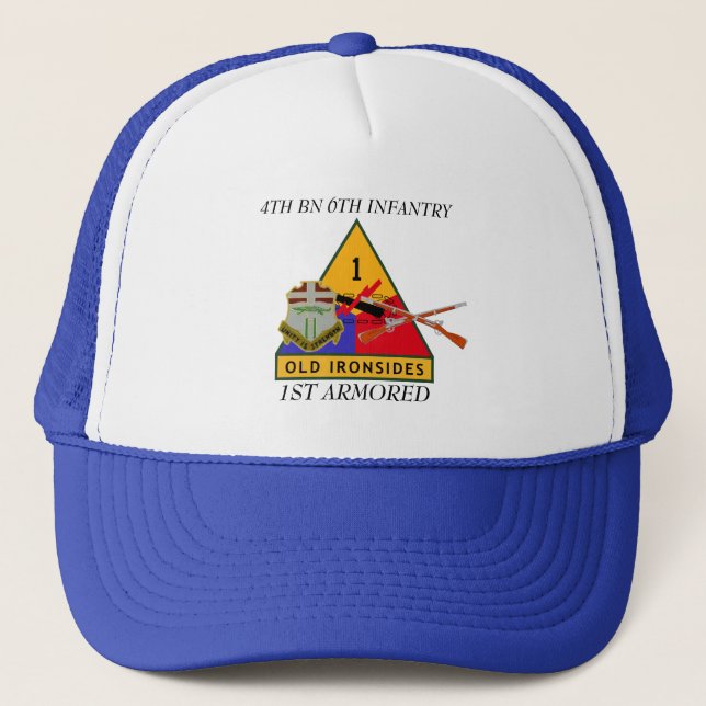 4TH 1ST ARMORED HATT för BATALJON6eINFANTERI Keps (Framsida)