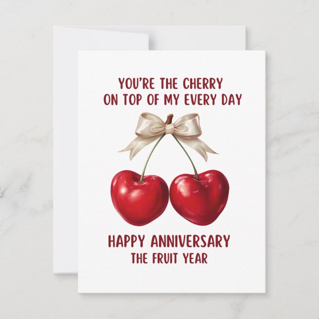 4th Anniversary Card, Fruit Anniversary Card,  Hol Julkort (Framsida)