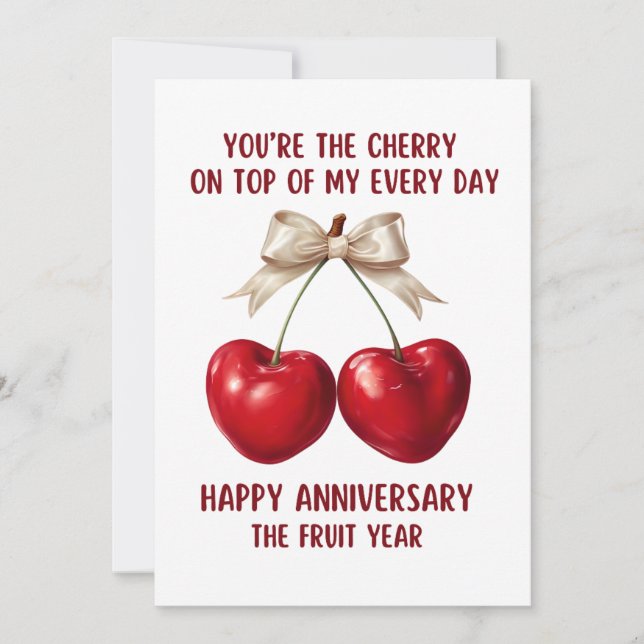 4th Anniversary Card, Fruit Anniversary Card,  Julkort (Framsida)