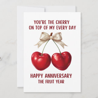 4th Anniversary Card, Fruit Anniversary Card,  Julkort