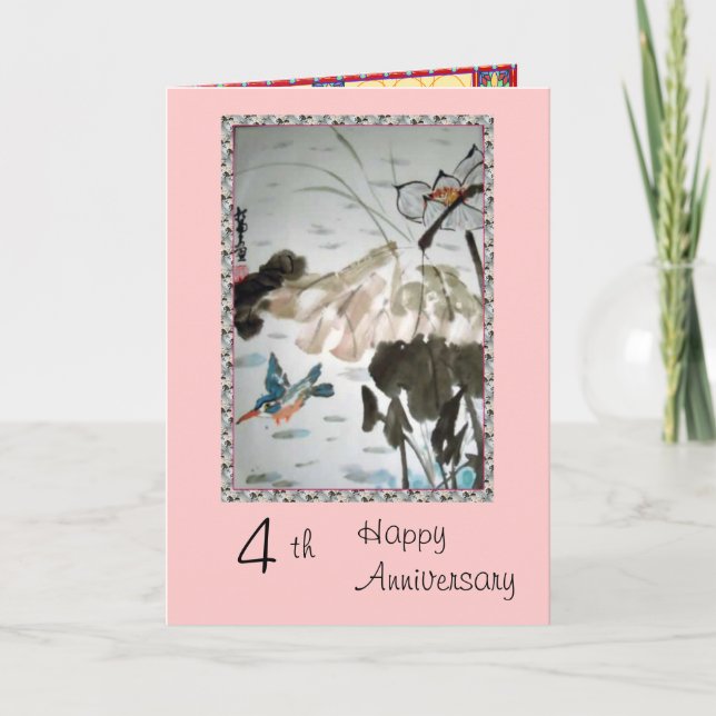 4th Anniversary card Kort (Framsida)