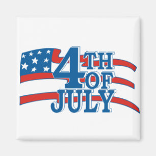 4TH AV den Juli flagga Magnet