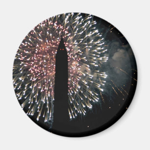 4th av den Juli fyrverkeriWashington monumentet Magnet