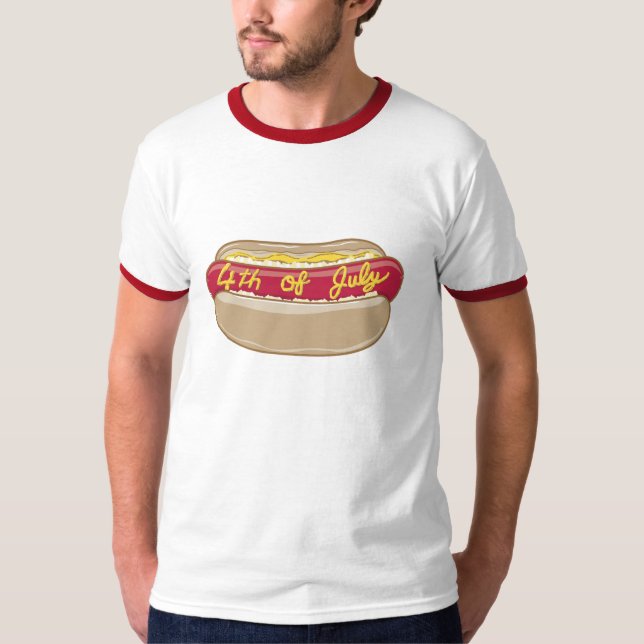 4th av den Juli hotdogt-skjortan T Shirt (Framsida)