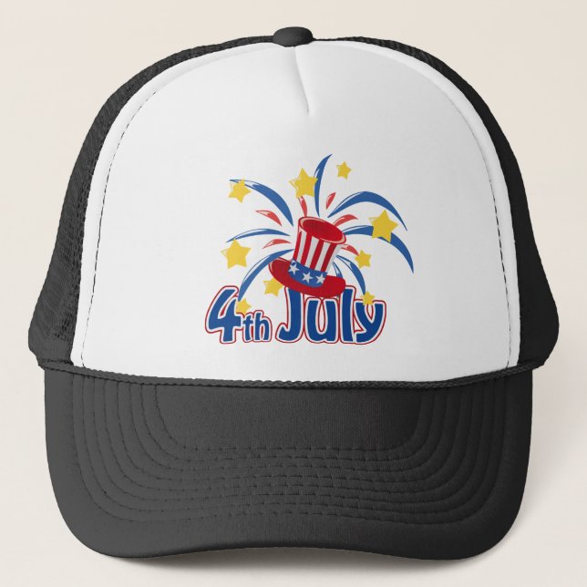 4th av den Juli independence dayhatten Truckerkeps (Framsida)