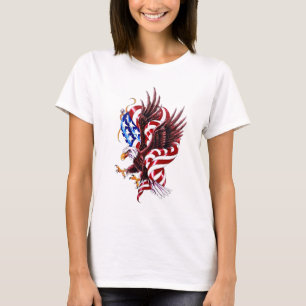 4th av den Juli örn- och amerikanska T Shirt