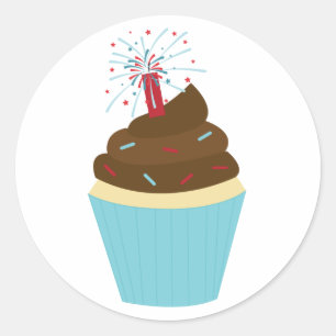 4th av den Juli partymuffinen Runt Klistermärke