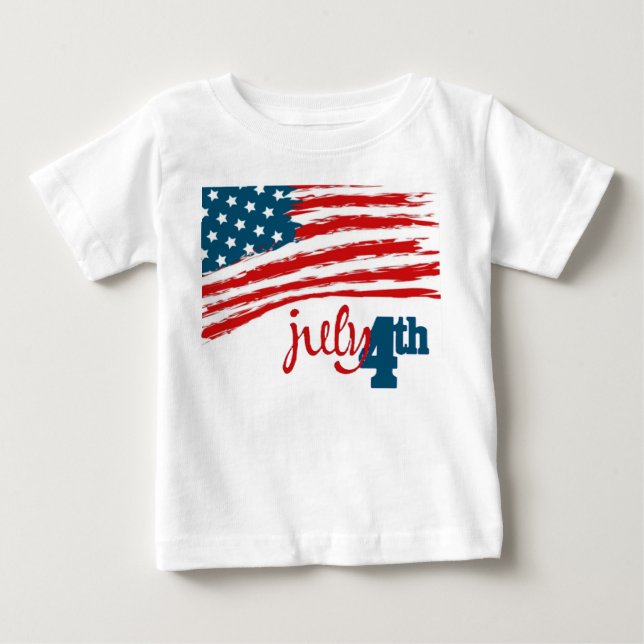 4th av den Juli spädbarnT-tröja T-shirt (Framsida)