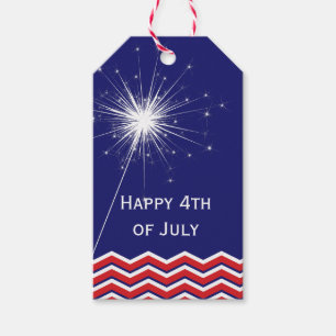 4th av den Juli Sparklermärkren Presentetikett