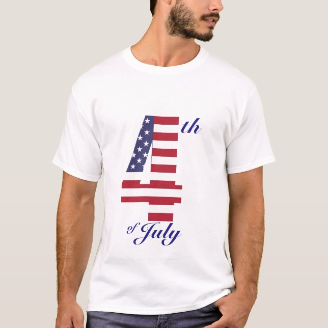 4th av den Juli T-tröja Tröja (Framsida)