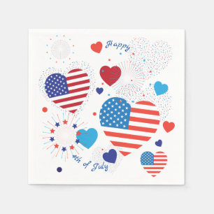 4th av den patriotiska anpassningsbar för Juli Pappersservett