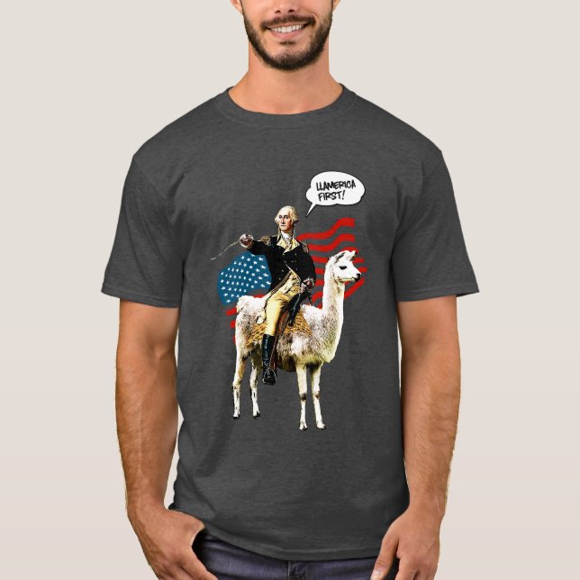 4th av den roliga Ll-Amerika för Juli independence T Shirt (Framsida)