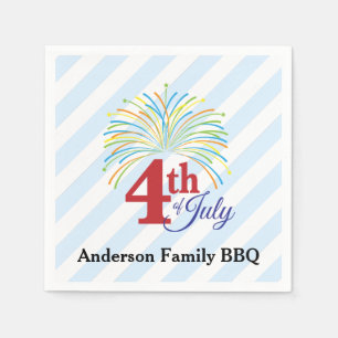 4th av grillfesten för familj för Juli Pappersservett