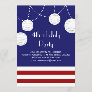 4th av inbjudan för Juli partylyktor