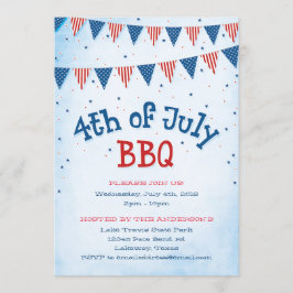 4th av Juli BBQ-Bunting Inbjudningar