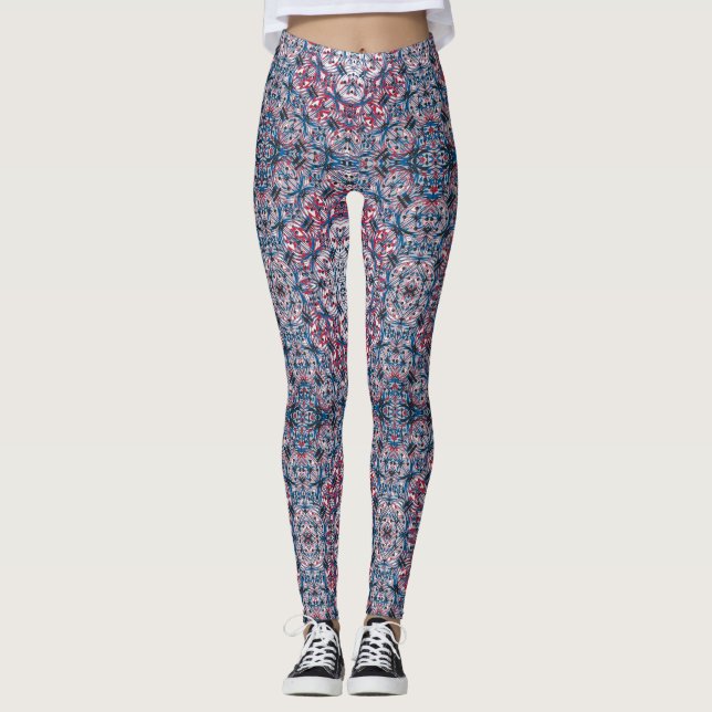 4th av Juli damasker Leggings (Framsida)
