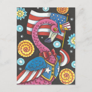 4TH AV JULI den ROSA FLAMINGOEN HELGDAGVYKORT Helg Vykort