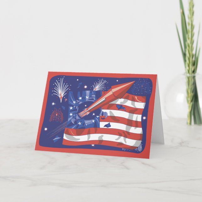 4th av Juli firande Kort (Framsida)