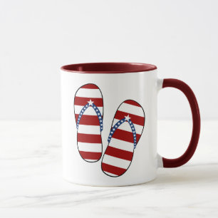 4th av Juli patriotisk amerikanska flagganflinflip Mugg