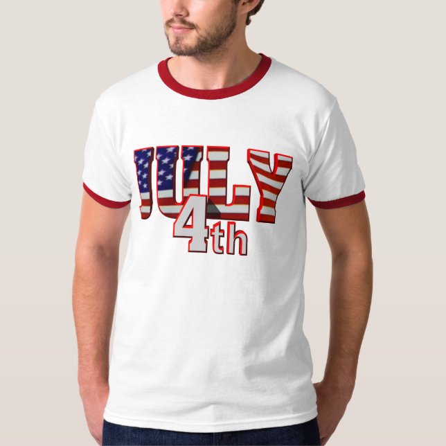 4th av Juli patriotiska T-tröja Tröja (Framsida)