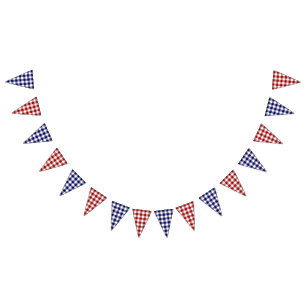4th av mönster för Gingham för Juli klassiker d Vimplar