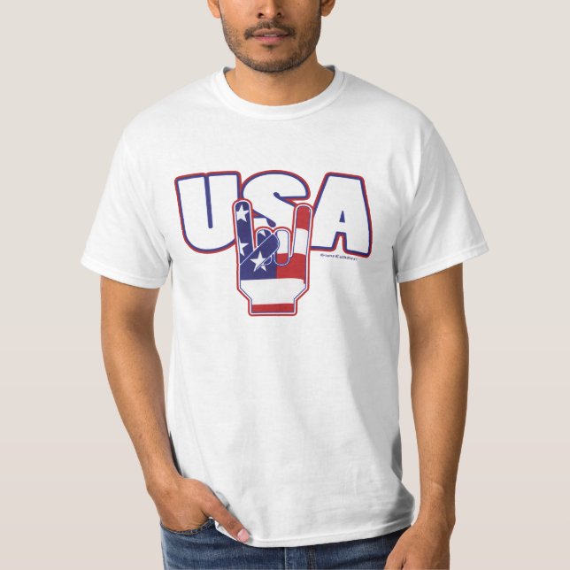 4th av vita Juli USA STENAR T-shirt (Framsida)