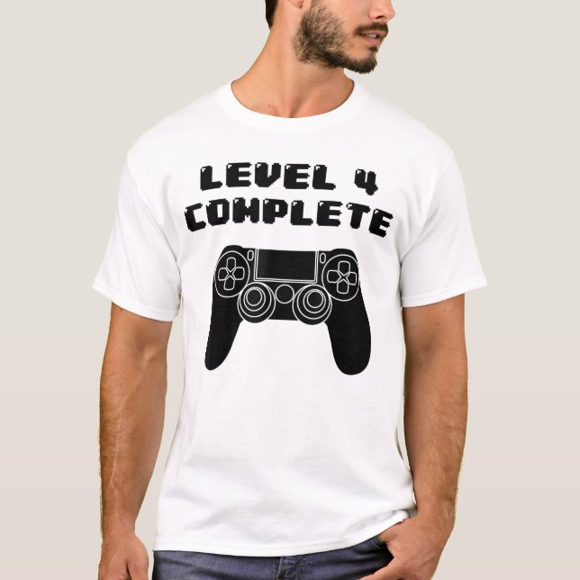 4th Birthday  4 Years Old Video Gaming  Bday vinta T Shirt (Framsida)