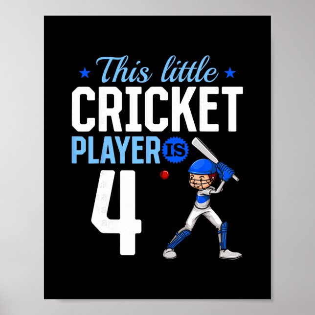 4th Birthday Cricket Player  Poster (Framsidan)