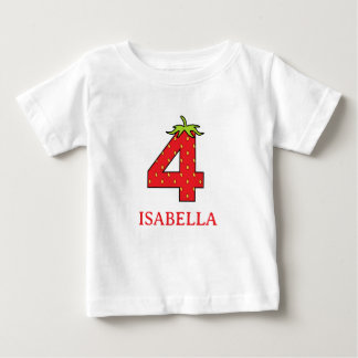 4th Birthday strawberry theme Party  T Shirt