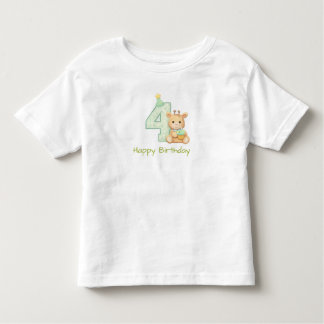 4th Birthday Toddler T-Shirt Cute Bear Birthday 