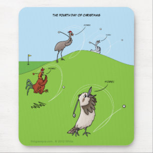 4th Dag av jul (fyra fåglar) Mousepad Musmatta