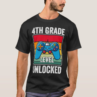 4th Grade Level Unlocked Video Game Back to School T Shirt