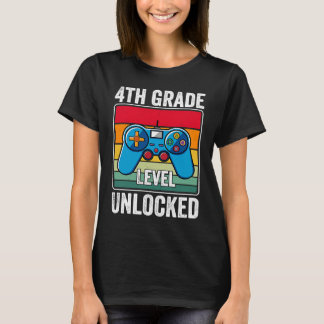 4th Grade Level Unlocked Video Game Back to School T Shirt