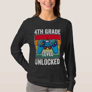 4th Grade Level Unlocked Video Game Back to School T Shirt
