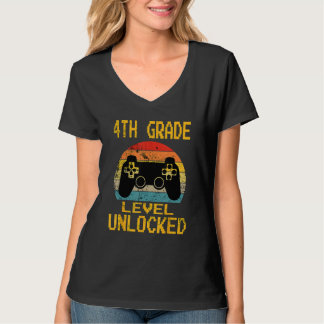 4th Grade Level Unlocked Video Gamer Back To Schoo T Shirt