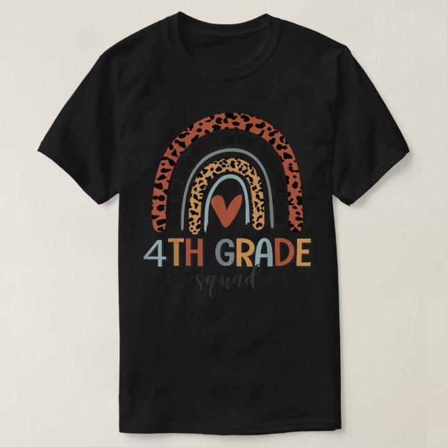 4th Grade Squad Boho Rainbow Back To School T-Shir T Shirt (Design framsida)