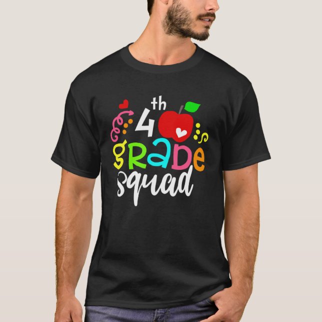 4th Grade Squad Fourth Grade Team Back To School T Shirt (Framsida)