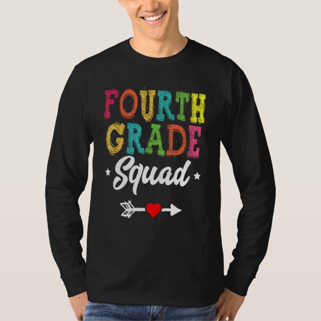 4th Grade Squad Fourth Teacher Student Team Back T T Shirt (Framsida)
