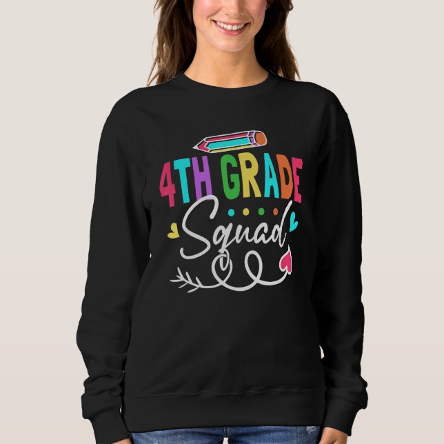 4th Grade Squad Fourth Teacher Student Team Back T T Shirt (Framsida)