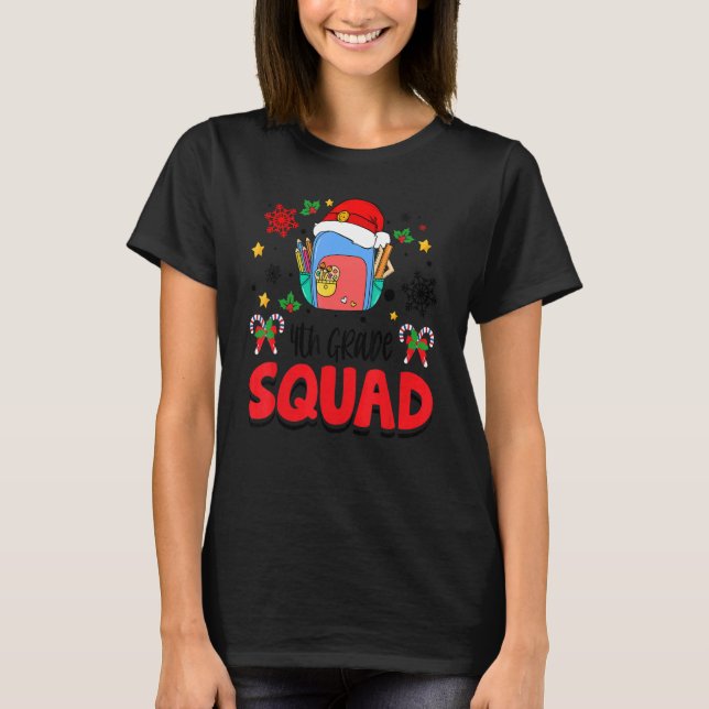4th Grade Squad Group Matching Christmas Pajama Pa T Shirt (Framsida)