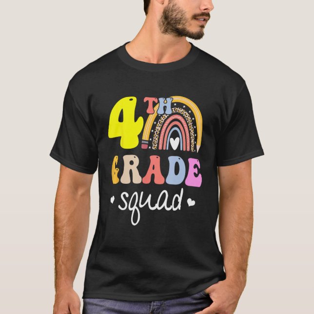 4th Grade Squad Teachers Kids Fourth Grade Back to T Shirt (Framsida)