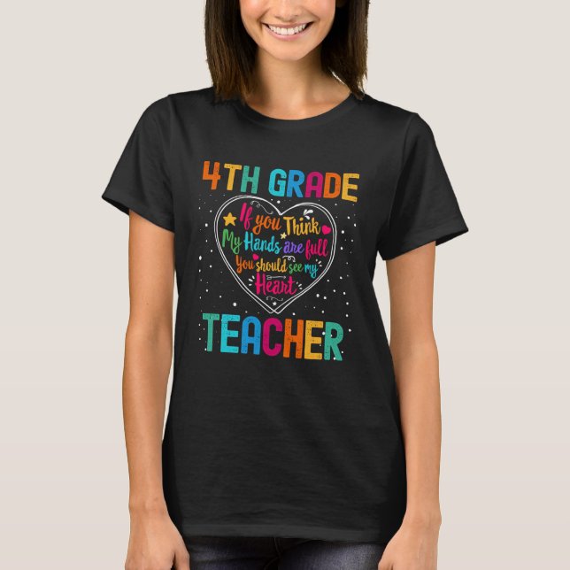 4th Grade Teacher Appreciation Week Back to School T Shirt (Framsida)
